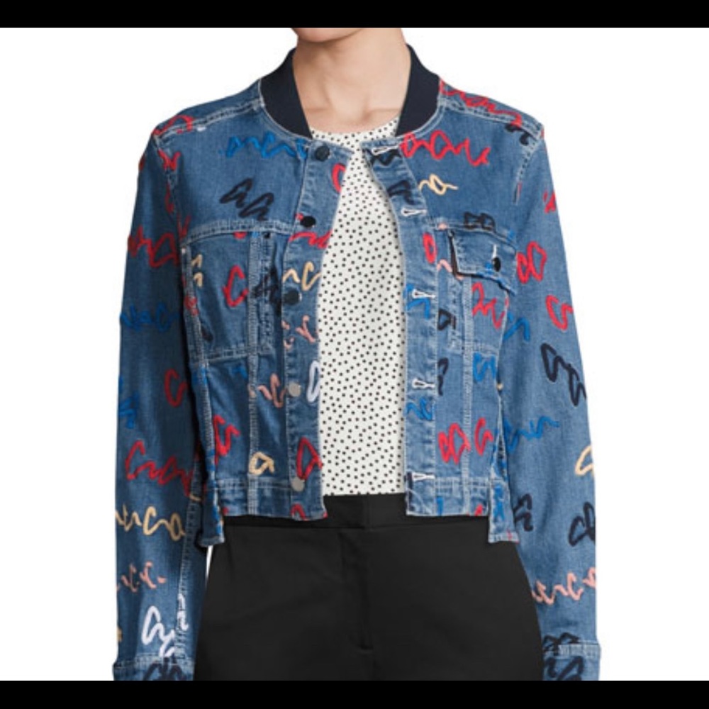Grey Jason Wu Scribbled Denim Jacket 6 - image 1